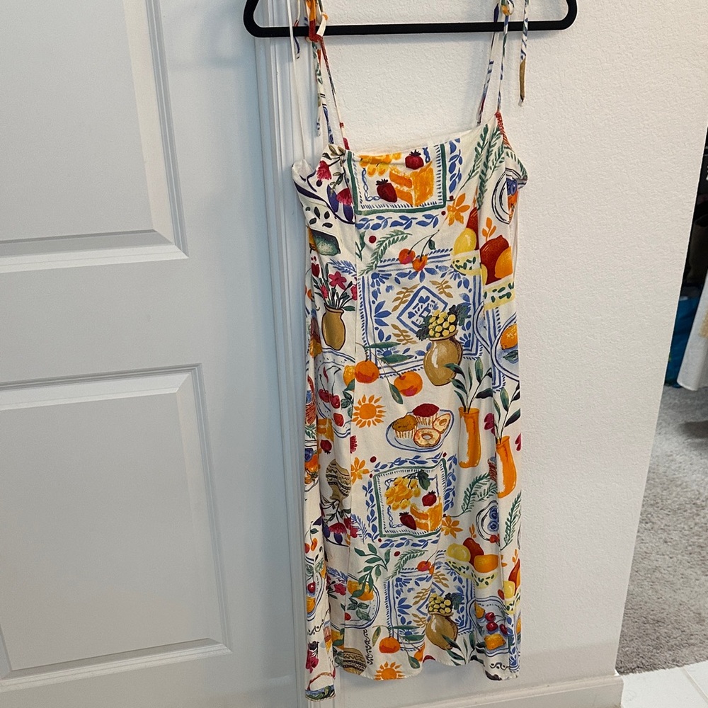 Le Lis Multicolor Fruit and Floral Midi Dress